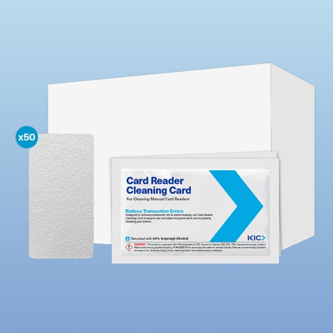 KICTeam K2-H80B50 Smart Card Cleaning Cards, 50/box