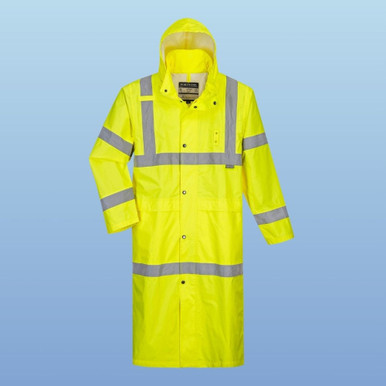 Portwest UH445 Class 3 Hi-Vis Rain Coat, Yellow or Orange