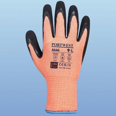 A646 - Vis-Tex Winter HR Cut Glove Nitrile - Portwest (Size: M)