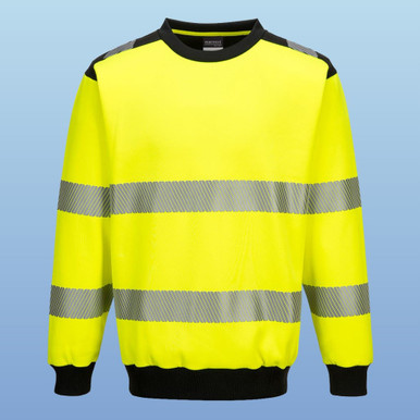 Portwest PW379 Hi-Vis Crew-Neck Sweatshirt, ANSI Class 3