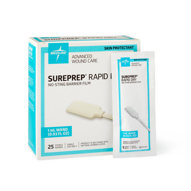 Medline SurePrep Rapid Dry Barrier Film, 1 ml Wand