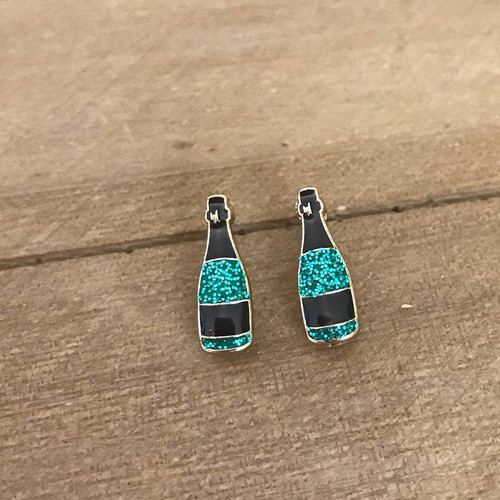 Bring On The Bubbly Earrings-Teal