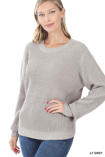 Waffle-y Cute Sweater In Grey