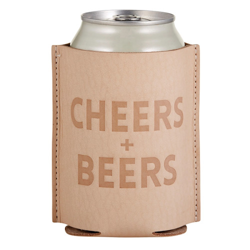 Cheers and Beers Leather Coozie
