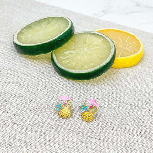 Pineapple Drink Earrings
