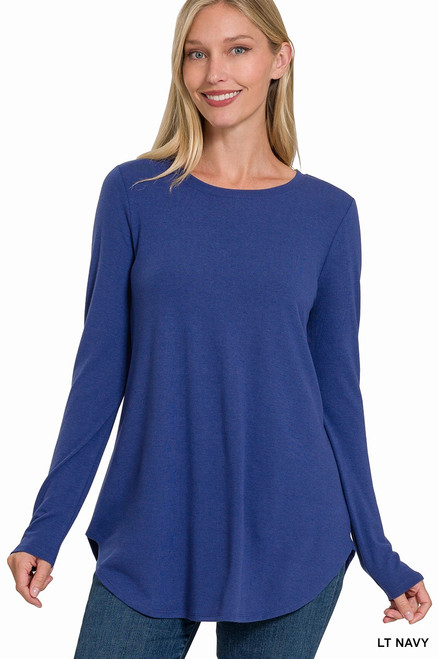 Fall-ing For This Long Sleeve Top in Navy