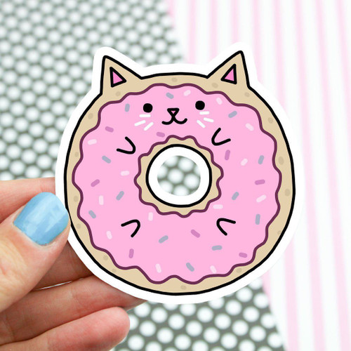 Donut Cat Vinyl Sticker