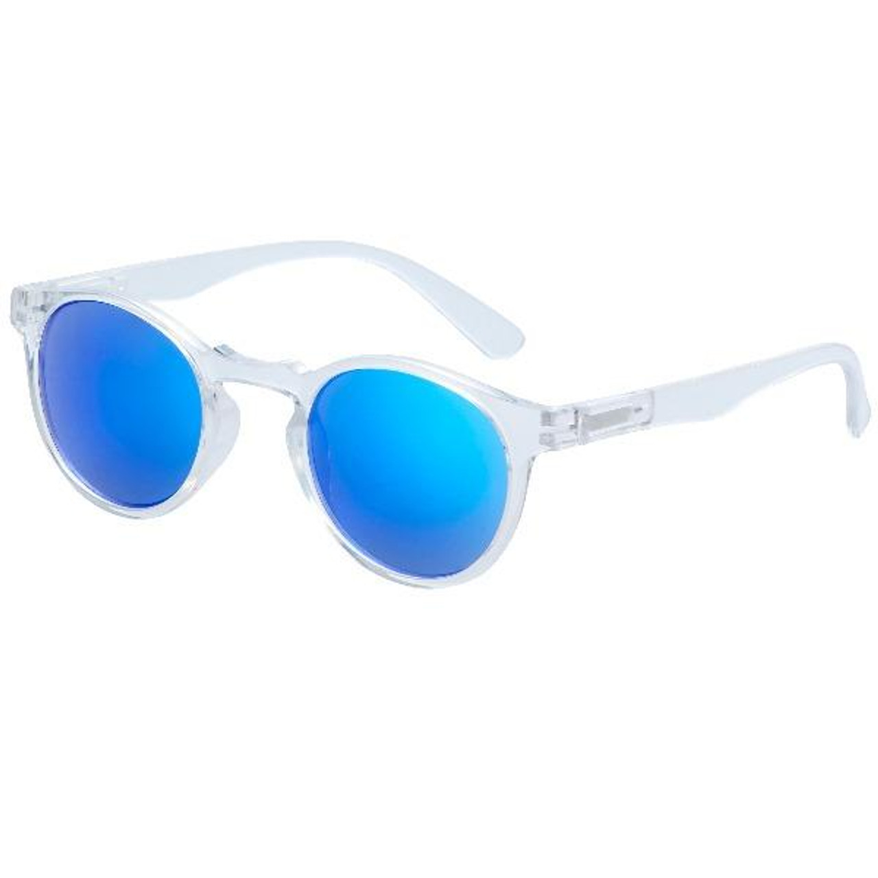 VWC Eyewear Big Classic C Sunglasses | Rimless Silver Frame | Gradient Blue  Diamond Cut Lenses