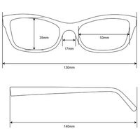 Drew Full Frame Plastic Cat Eye Low Power Women (Red/Blue) .75