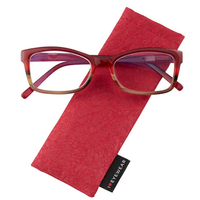 Drew Full Frame Plastic Cat Eye Low Power Women (Red/Blue) .75