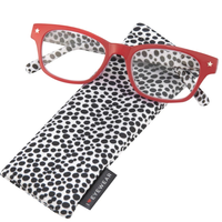 Saffron Red and Black Low Power Reader Women .75