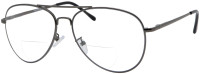 Aviator metal clear bifocal reader
GUNMETAL