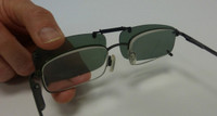 Small Oval Clip-On Sunglasses Polarized Smoke #6550 - Frame 4 1/2" to 5", Lenses 1 3/8" H x 2" W