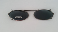 small elongated oval clip-on sunglasses 46mm Smoke