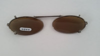 small elongated oval clip-on sunglasses 46mm Amber