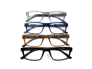 Tyler Rectangular Plastic Men's Reading glasses (1.25 to 3.50)