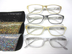 Glitzy high power plastic reading glasses for women