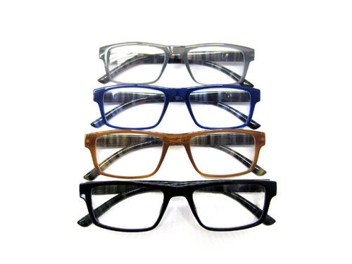 Tyler Rectangular Plastic Men's Reading glasses (1.25 to 3.50)