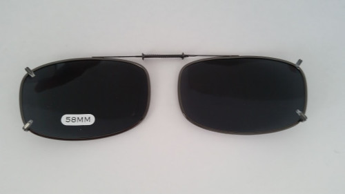 small oblong adjustable clip-on polarized smoke 58mm