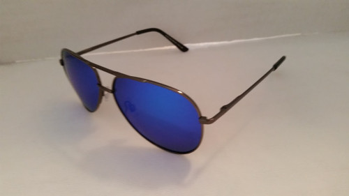polarized blue mirrored aviator sunglasses