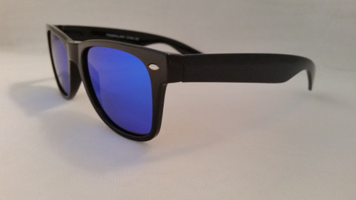 Polarized Blue Mirrored Wayfarer Style Sunglasses