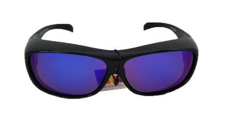 polarized blue mirror large  fit over sunglasses
BLACK/BLUE