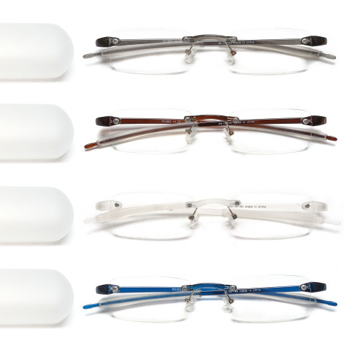 Cameron Rimless with Plastic Temple Reader /3.50