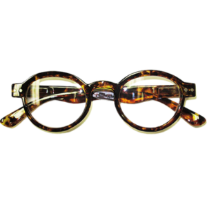 ★VIEWMAP★ LINEAR round half Windsor rim type lower gold fr 1920's Windsor Eyeglasses 1/20 12k GF Black Gold Saddle