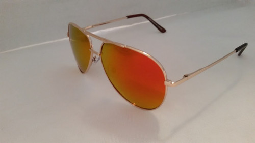 Polarized Orange Mirrored Aviator Sunglasses Men & Women  display picture 1