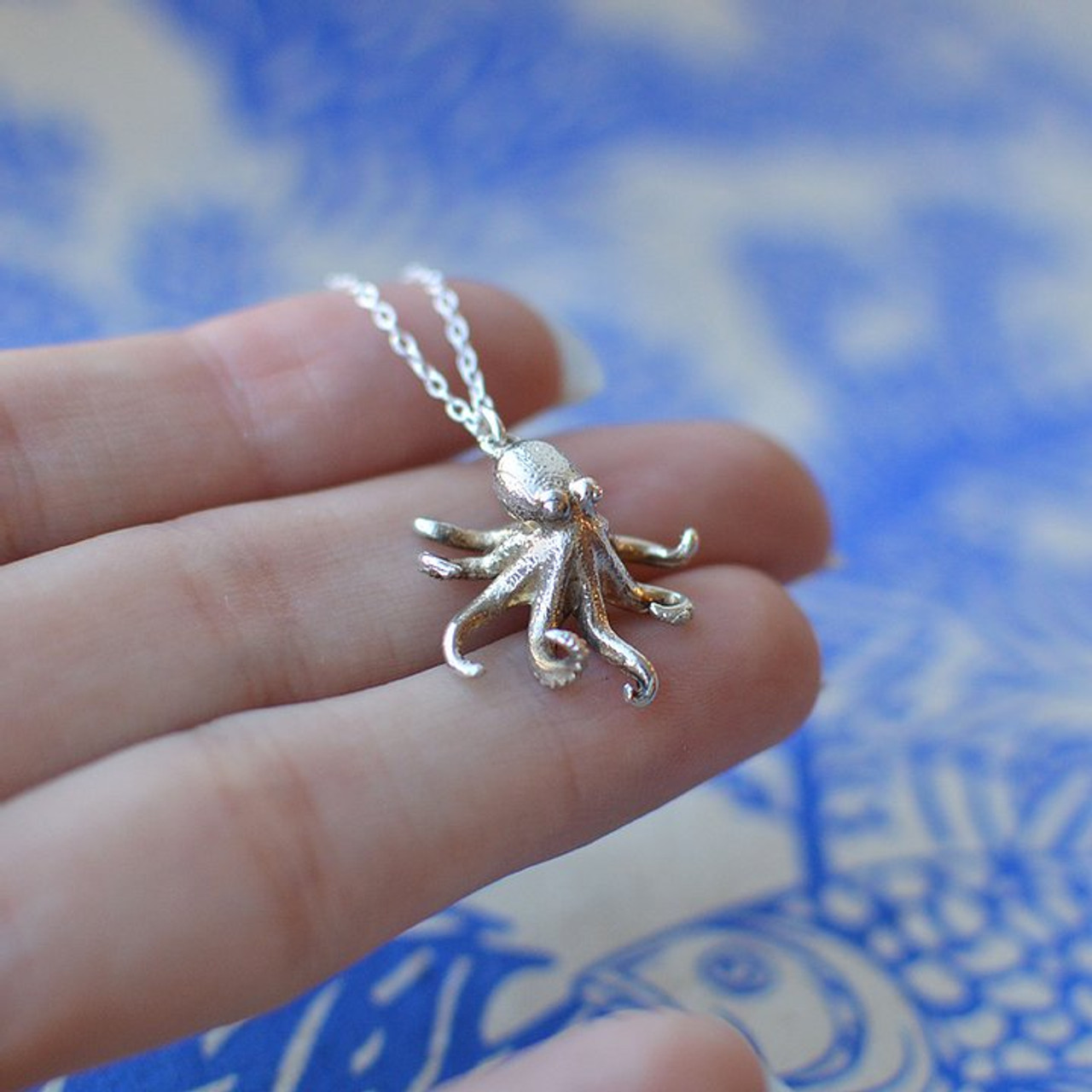 silver octopus pendant