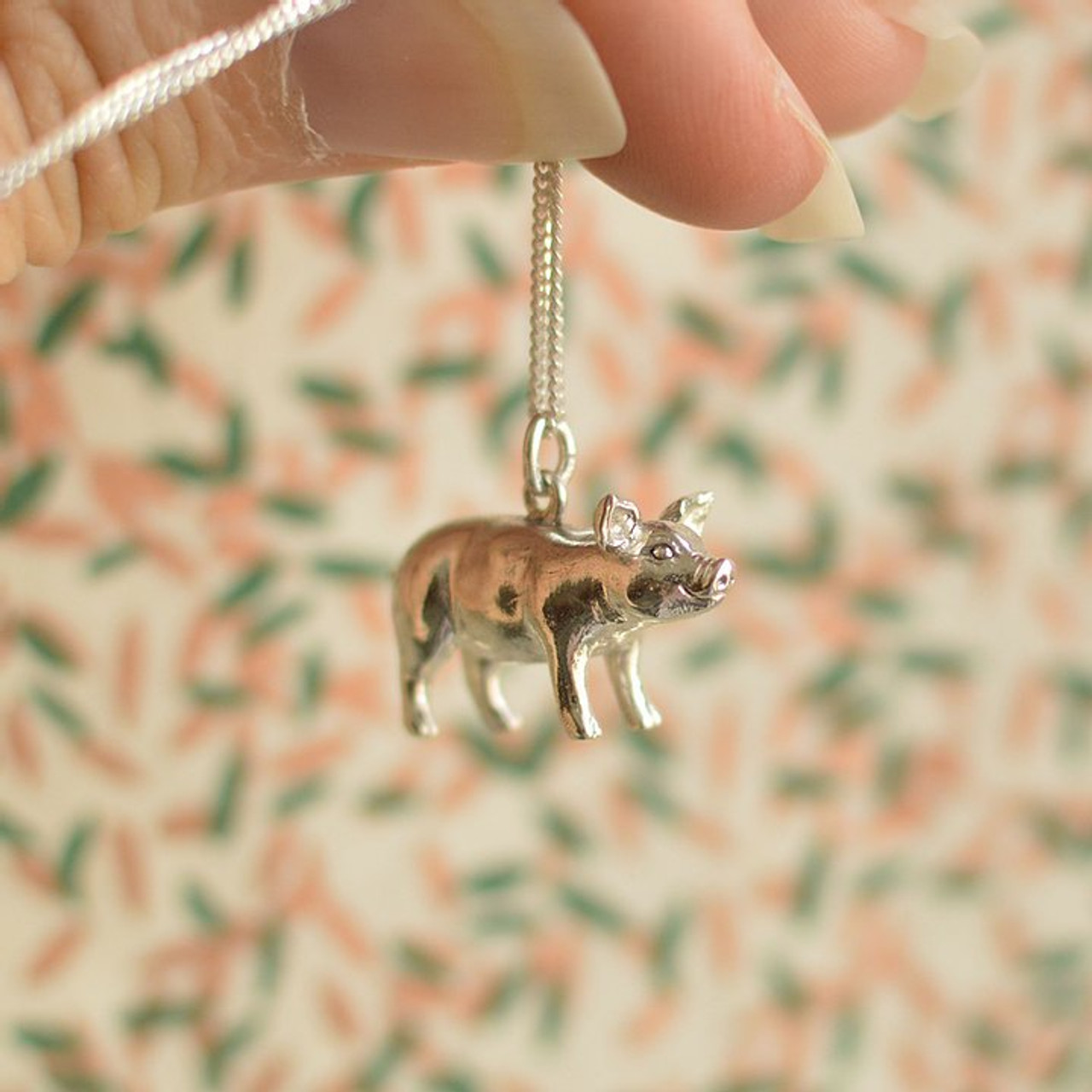 Silver Pig Pendant