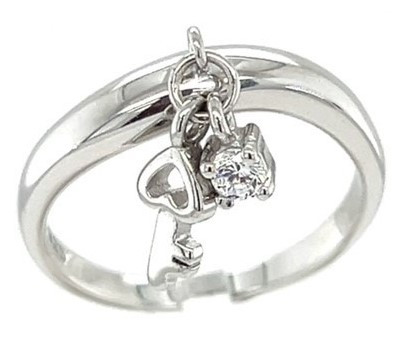 Pandora Wedding Rings Charm Two Tone Pandora Ring With Dangle
