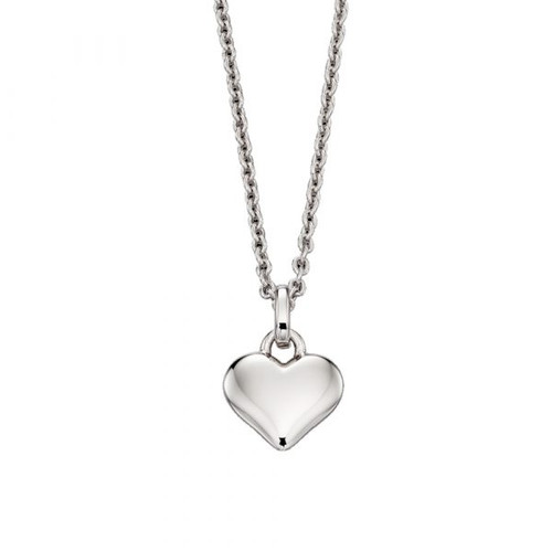 mia small plain heart pendant and chain, silver, little star, birthday gift, special occasion - LSN0020
