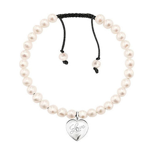 Silver necklace with freshwater cultured pearls and zirconia | THOMAS SABO