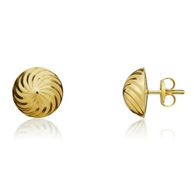 classic, earrings, swirl studs, polished,  9ct yellow gold - 10-01-159