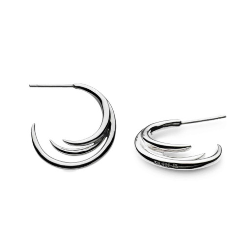 Entwine, Helix, Wrap, Kit Heath, semi-hoop earrings, silver/rhodium plated - 60237RP