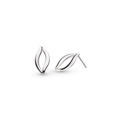 Kit Heath, Twine Link stud earrings, silver, rhodium plated - 41141RP
