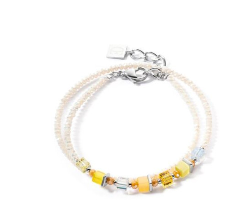 Coeur De Lion, joyful colours, bracelets, double wrap, bright, colourful, yellow - 4564/30-0100