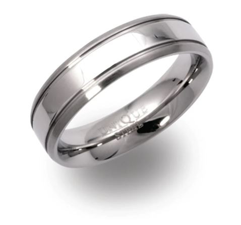 Unique & co., Men's, Steel, 6mm, Band/Ring - R9115-56