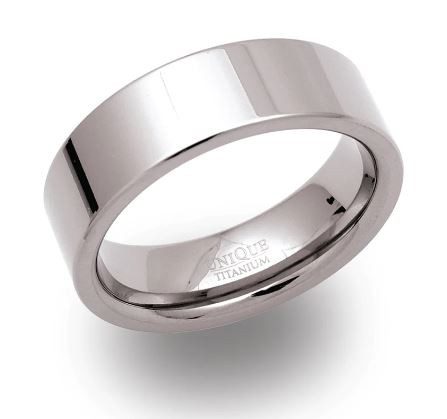 Unique & co., Men's, Titanium, shiny, 7mm Ring/Band - TR-16