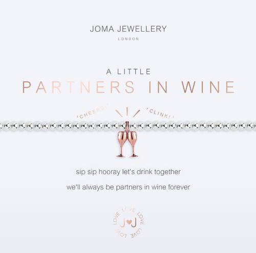 Joma Jewellery, Brass/Silver Plate bracelet, meaning celebration, A Little Partners in Wine - 3212