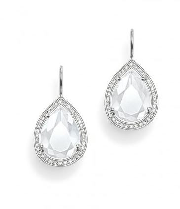 Thomas Sabo, quartz, cubic zirconia, teardrop, drop earrings - H1843-690-14