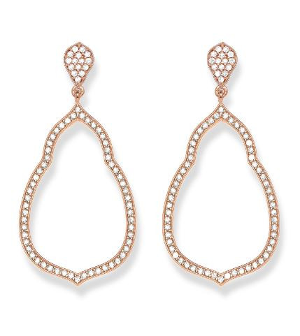 Thomas Sabo, teardrop, butterfly and post, rose gold plate, silver, teardrop, cubic zirconia, sparkle, drop earrings - H1900-416-14