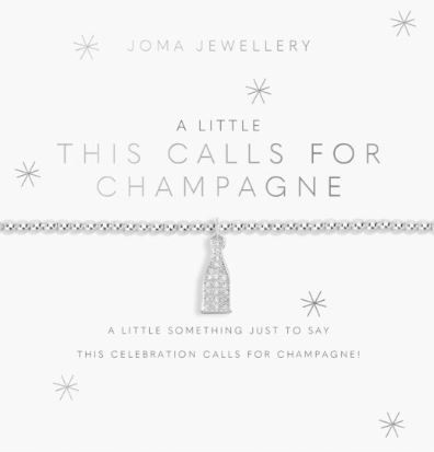 Joma jewellery, bracelet, brass, silver plate, meaningful, meaning,  sentimental, love,   celebration, Champagne  - 6073