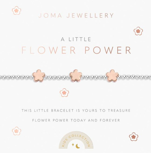 Joma jewellery, bracelet, brass, silver plated, meaningful, meaning,  sentimental, love,  Flower Power, Children's Collection - C808