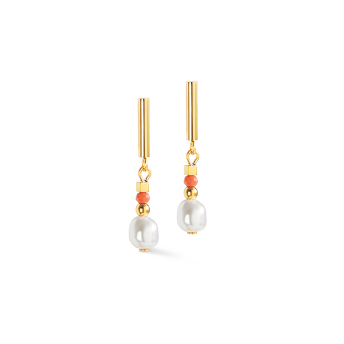 coeur de lion, earrings, gold, coral, new in, gift, affordable 4358/21-0323