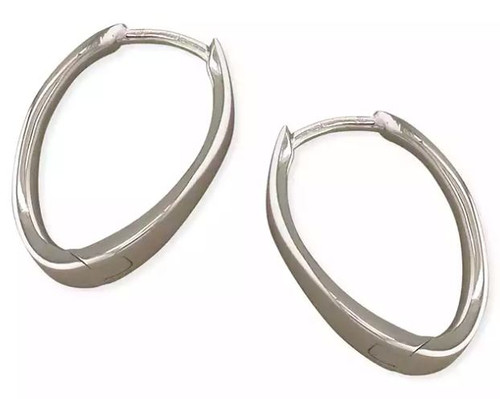 Earrings, hoops, sleepers. silver, hinged hoops, 18mm