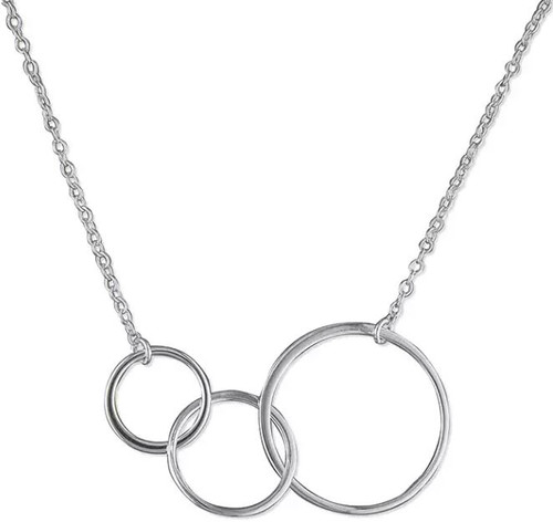 H2329-46, circles, everyday necklace, necklace, silver