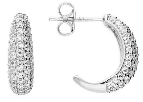 H5558/S, earrings, hoops, plain, gift, everyday wear, cubic zirconia