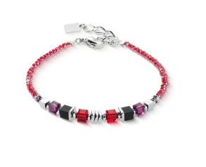 coeur de lion, necklace, silver, stainless steel, crystals, silver, red, new in, gift, affordable, 3044/30-0317